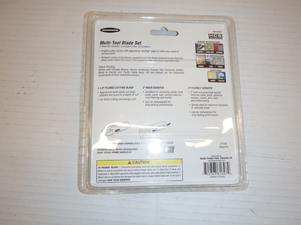 Warrior Multi-Tool Blade Set 3 Pieces Quick Change Compatible