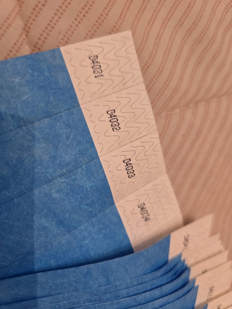 Tyvek Blue Wristbands 970 Count
