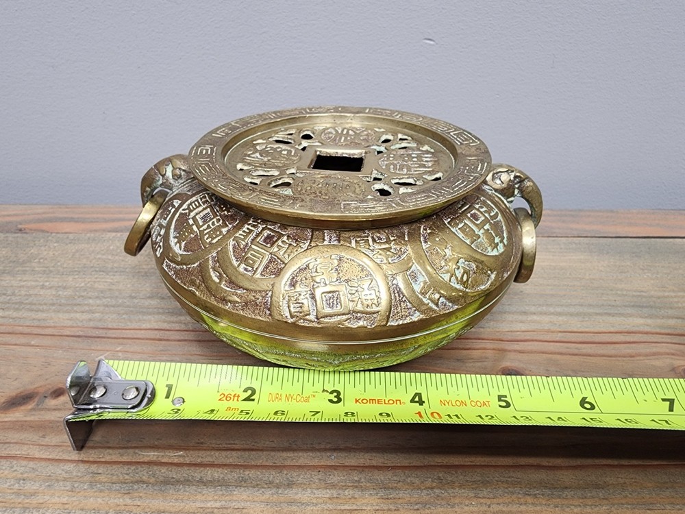 Vintage Solid Brass Design Asian Incense Burner