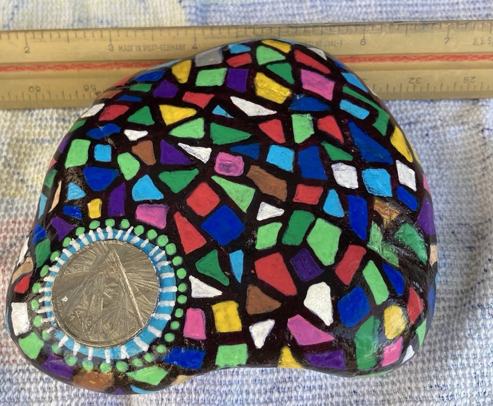 Mosaic Hand Painted Rock