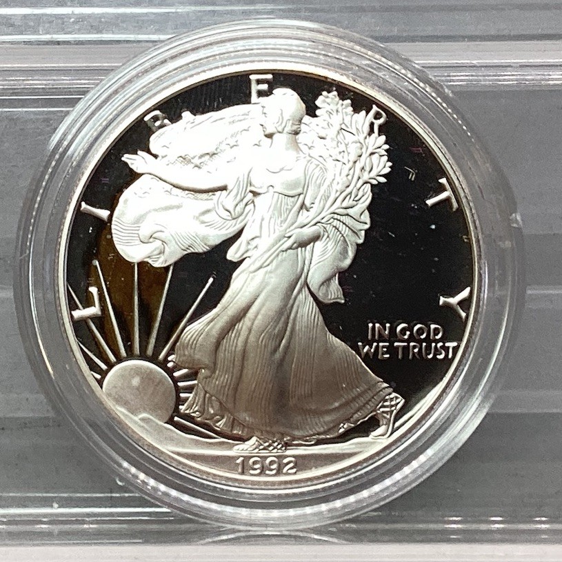 1992 S American Proof Silver Eagle - With Box & CoA