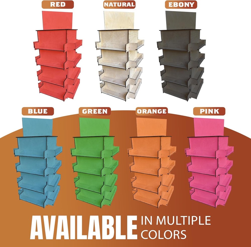 TORCHED 4-Sided Rotating Display Stand | Versatile Showcase | For Coaster, Notes