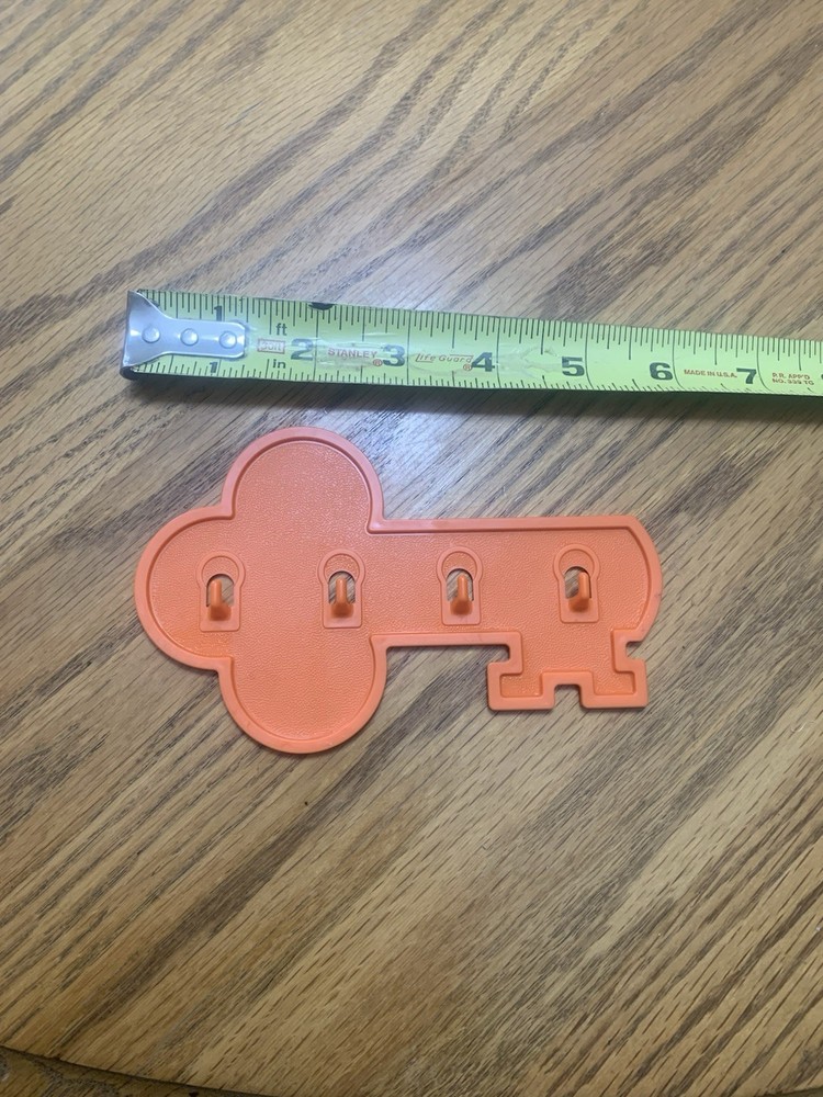Vintage Tupperware Key Shaped Key Holder Wall Mount - Orange