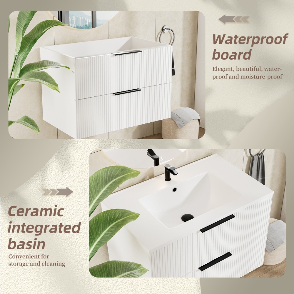 30 Inch White Bathroom Vanity without Sink