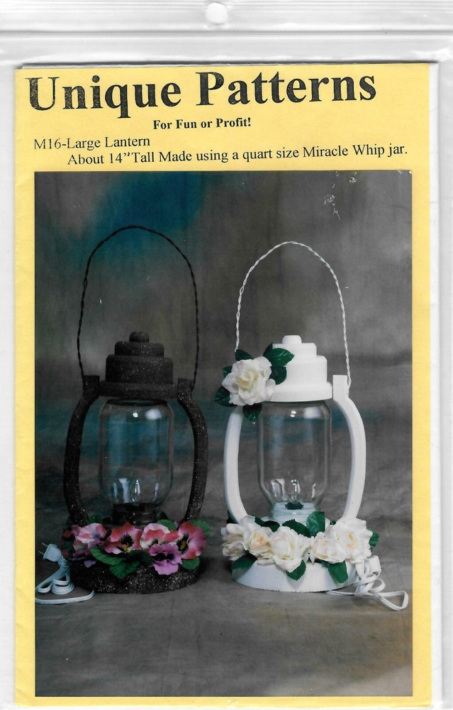 Unique Patterns M16 LARGE LANTERN W/ LIGHT USING A JAR