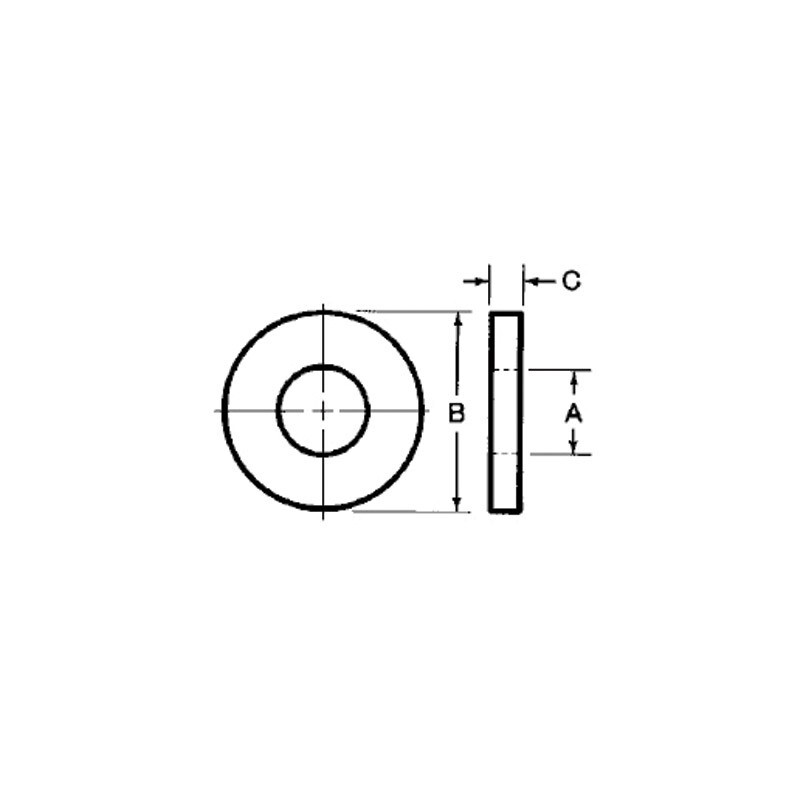 TE-CO 42613 - #6 Hardened Flat Washer - 12 pieces