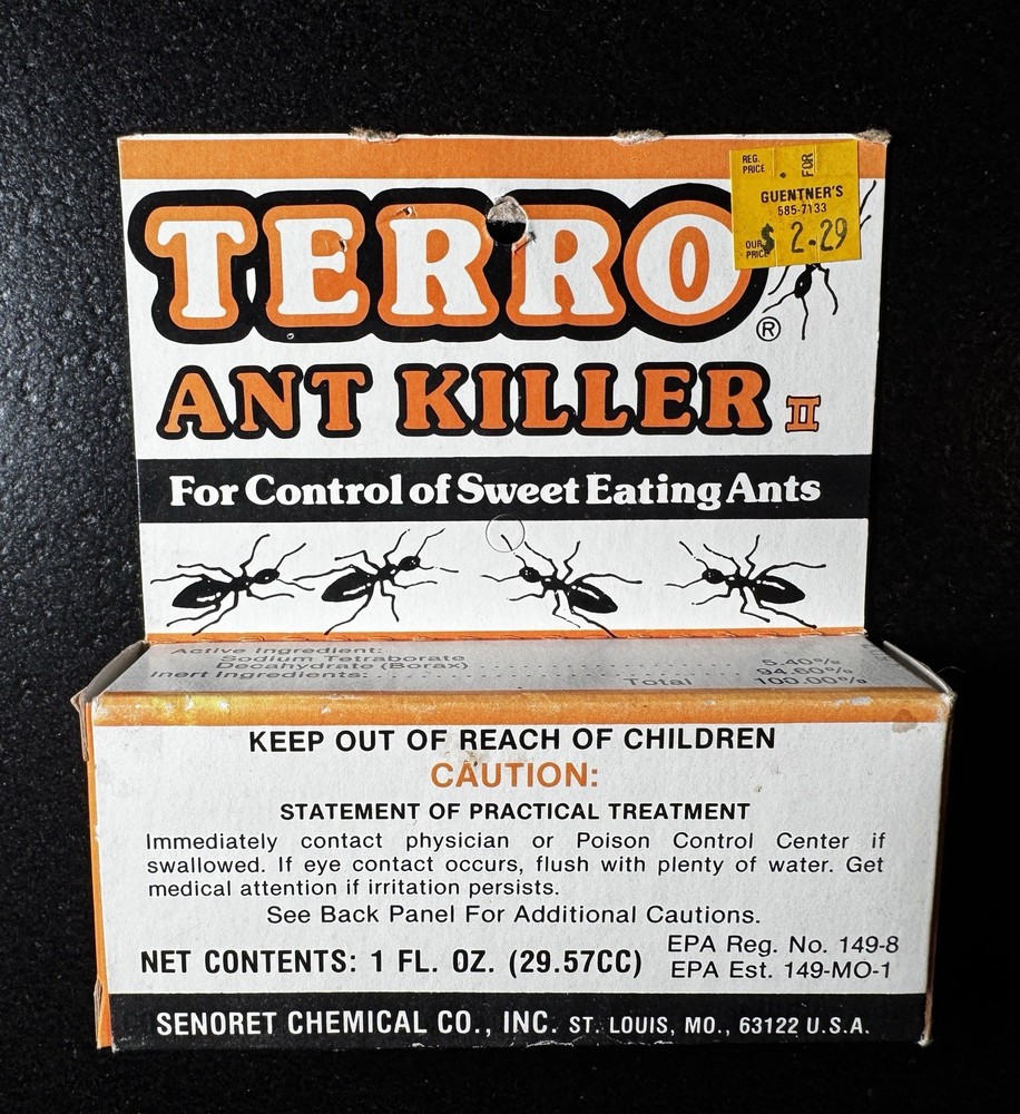 Vintage TERRO Ant Killer II Unopened Full Box – Original Packaging