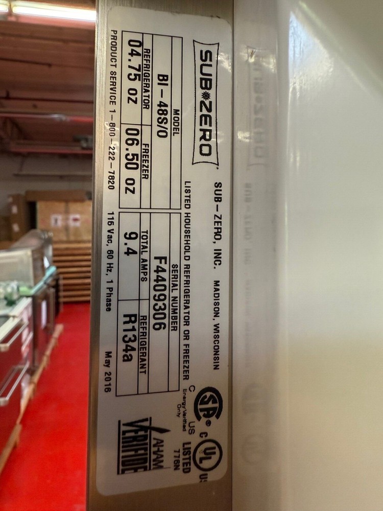 48” Subzero Refrigerator Freezer Panel Ready BI48SO (Used 2016)