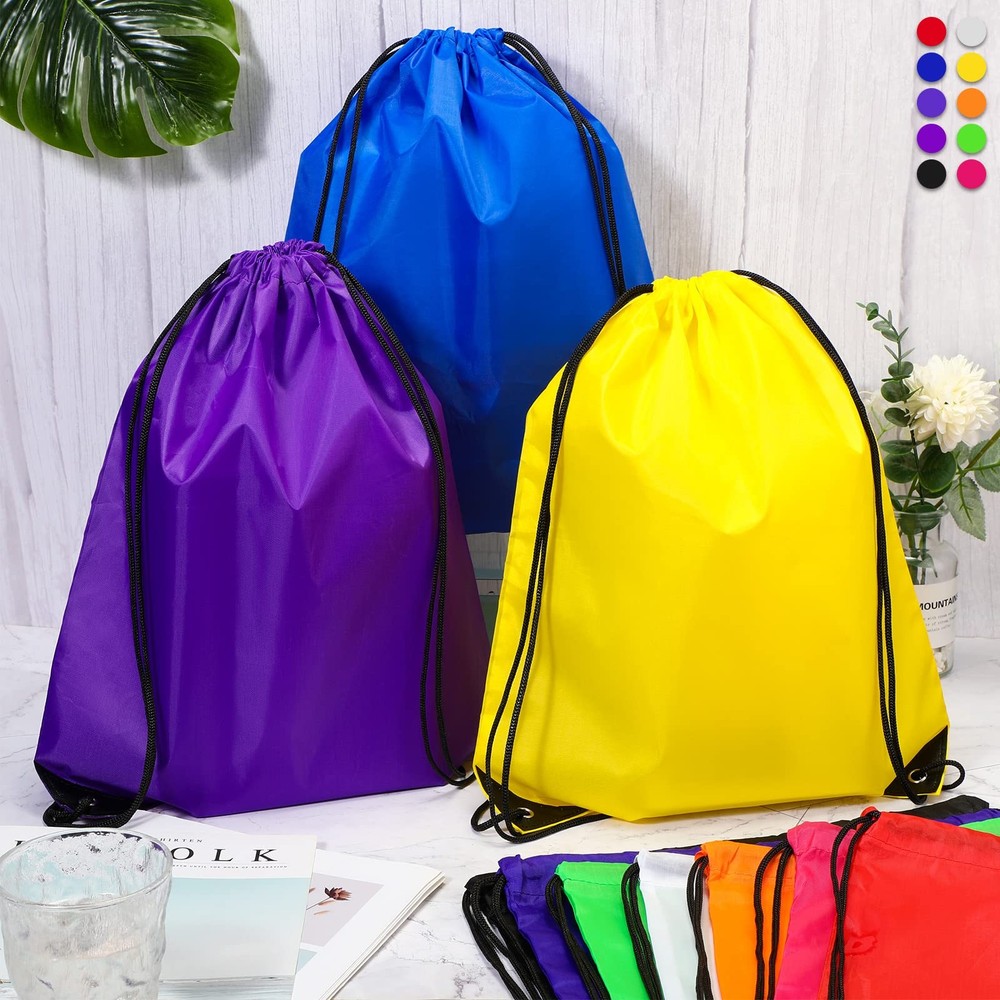 Sieral 150 Pcs Drawstring Backpack Bulk Polyester Assorted Colors