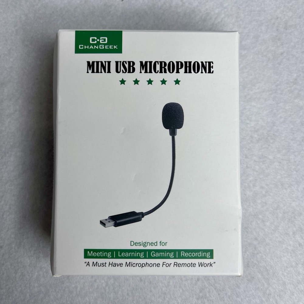 Mini USB Microphone for Laptop or Desktop Computer. Plug & Play