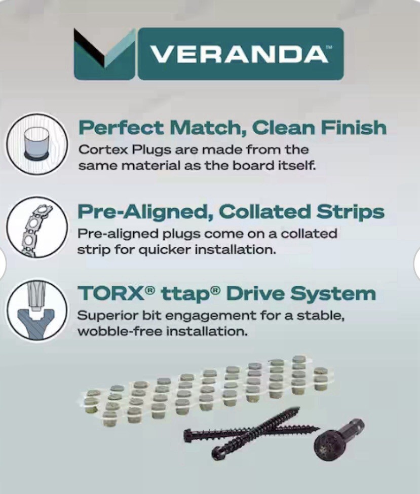 Veranda Cortex Hidden Fastening System For Decking / Brown