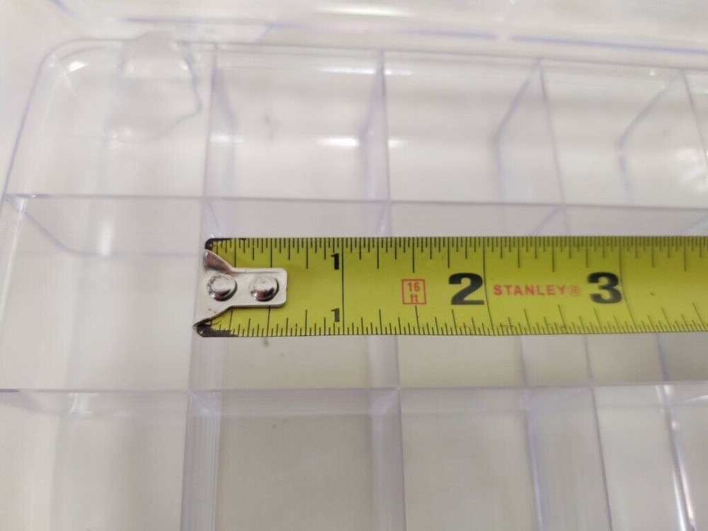 3 Pack Clear 18 Compartment Plastic Storage Organizer 9" X 5"