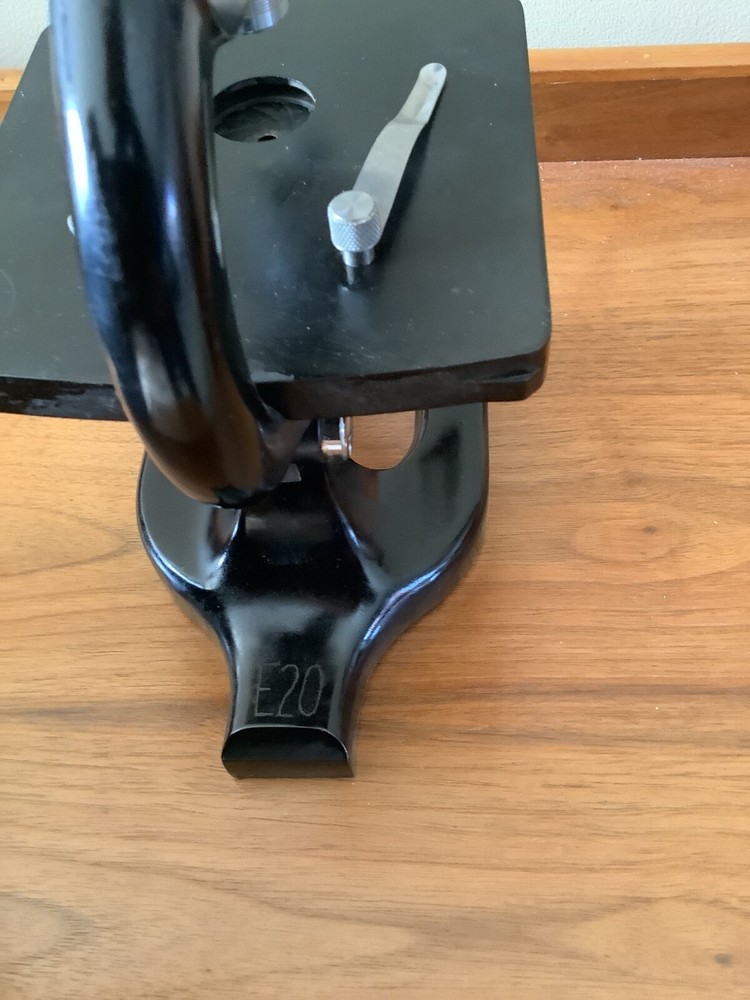 Vintage Spencer E 20 Black Microscope W/two Spencer Lenses Brass painted blac