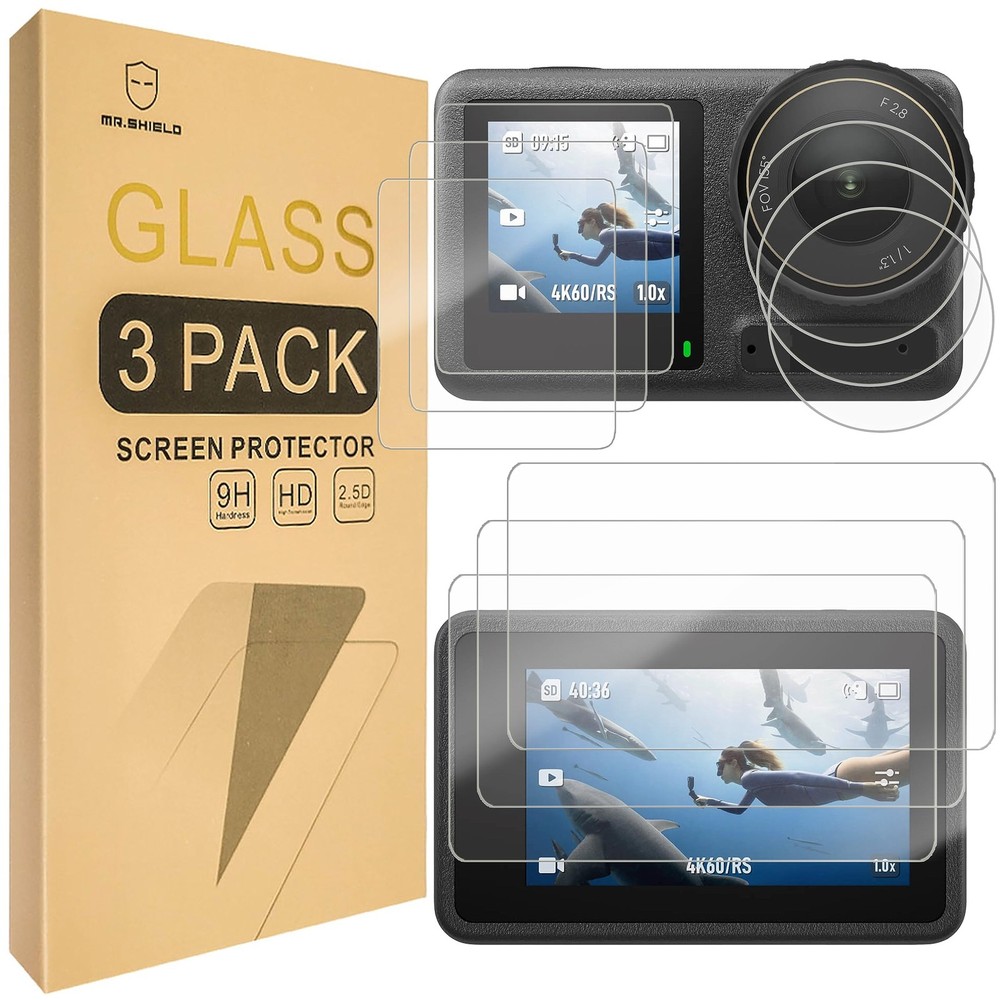 Mr.Shield [Back+Lens+Front] 3-Pack [9 Pcs] Screen Protector For DJI clear