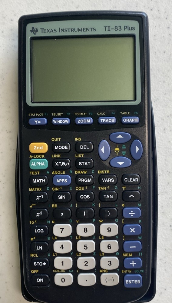 TEXAS INSTRUMENTS TI-83 Plus Graphing Calculator Black Tested Working
