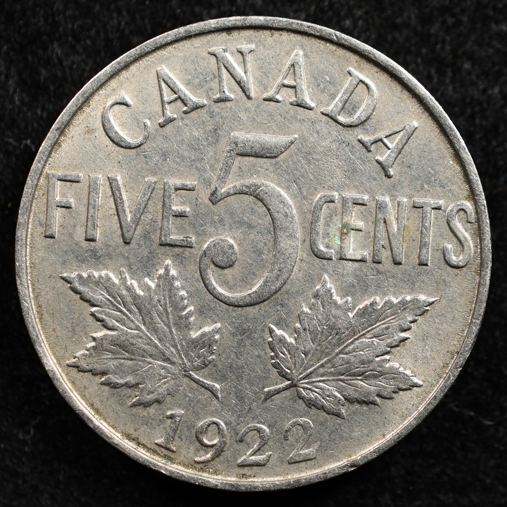 Canada 5 Cents 1922, Coin, Inv#E479