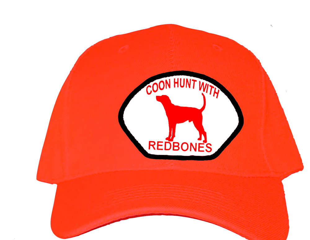 Cap Hat Orange Solid Back Redbones Coonhound Hunting Coon Dog Treeing