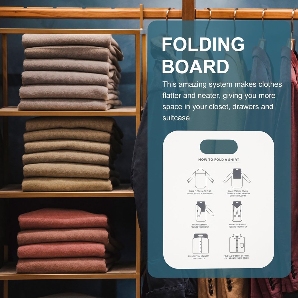 2pcs Shirt Folding Board Clothes Folder Pp Laundry Folding Tool for Home Use ...