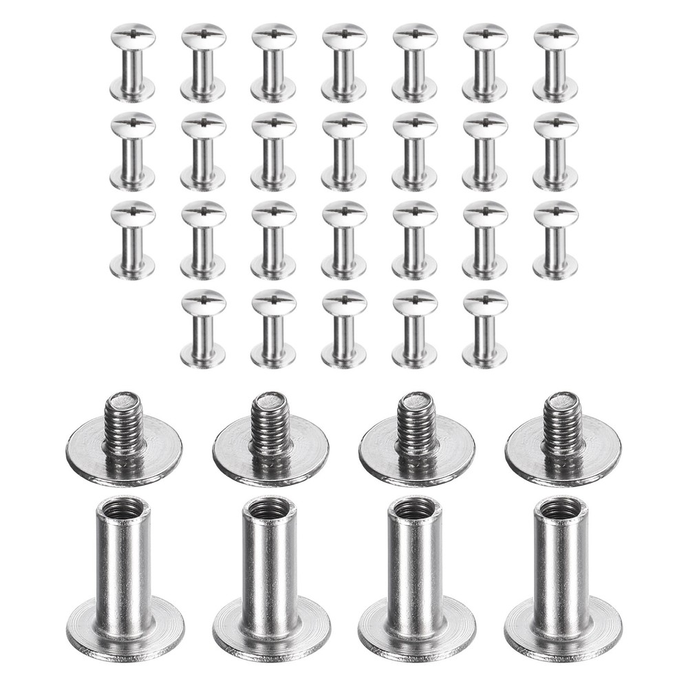 30set Phillips Chicago Screw M3x10mm Binding Post Screw, Silver