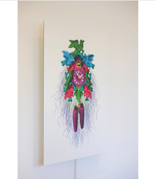 Exquisite White Large Authentic Brushed Aluminum Mural Wall Cuckoo Clock