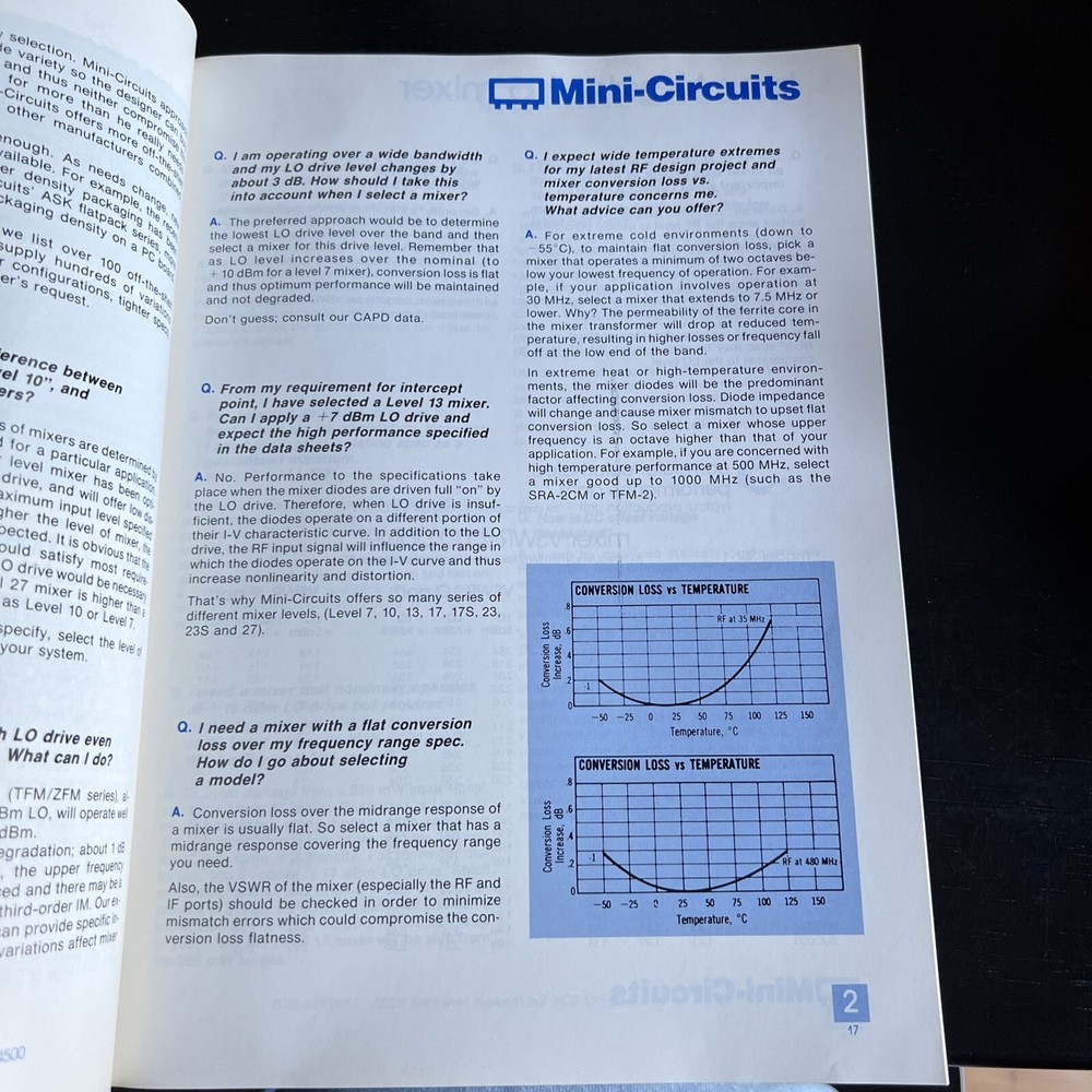 Mini-Circuits 1985 / 1986 RF / IF Signal Processing Handbook Volume 1