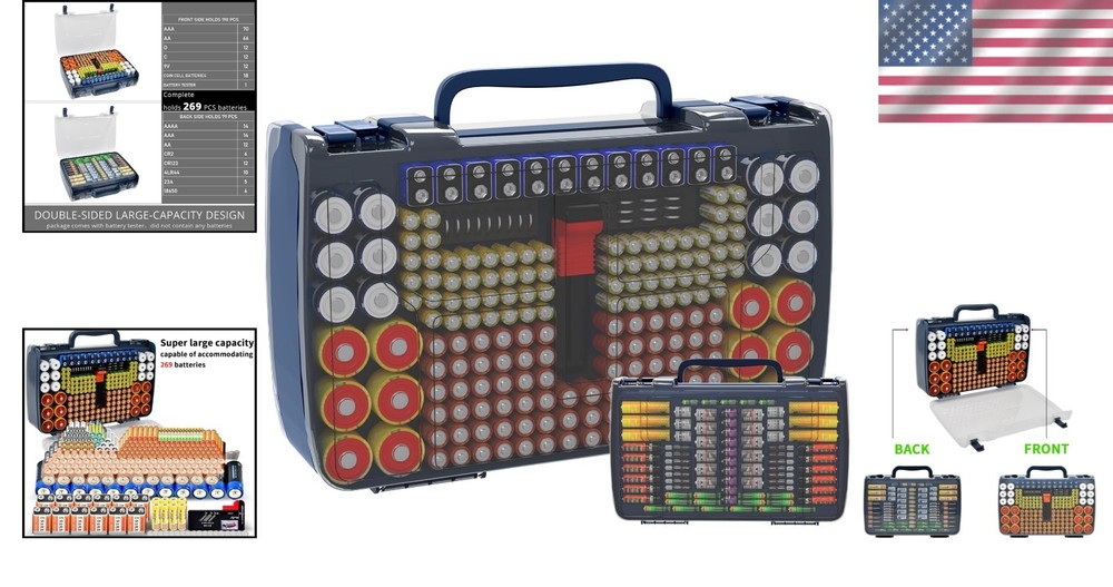 Ultimate 269-Battery Storage Case- Heavy Duty Organizer