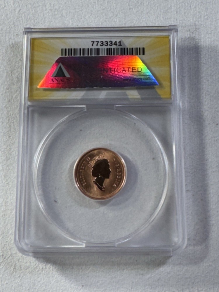 1996 Canada 1 Cent Graded MS 69 DCAM by ANACS Specimen
