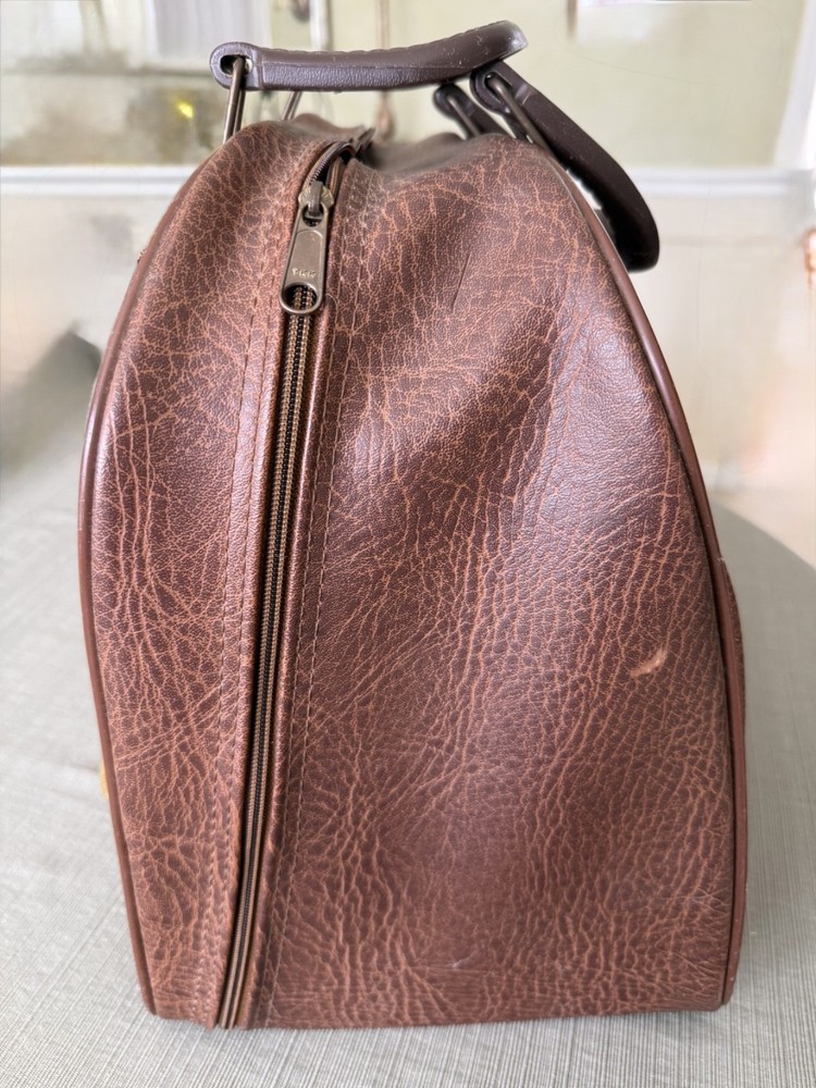 Retro Bowling Bag With Frame Brown & Tan