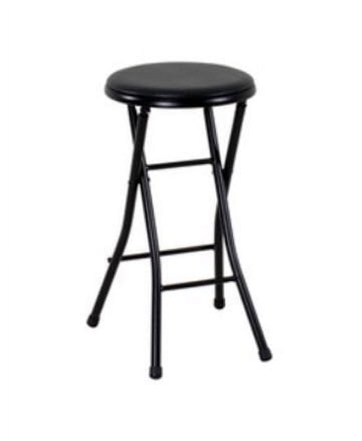 24" Vinyl Padded Folding Stool, Black