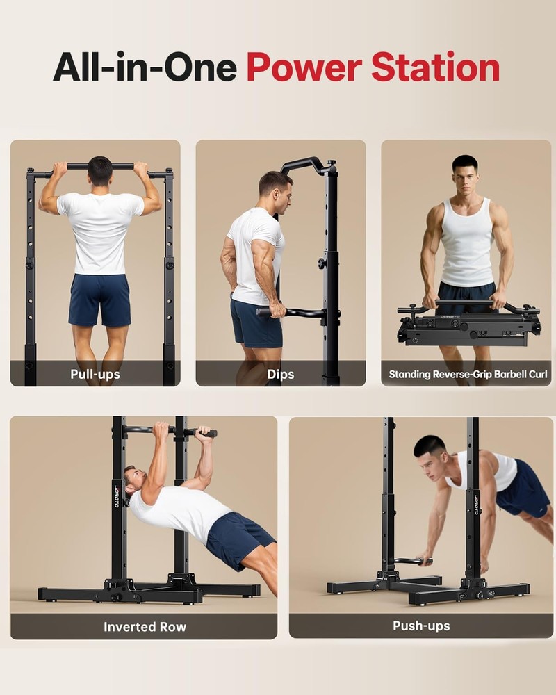 Foldable Pull Up Dip Station, Pull Up Bar Free Standing for Home Gym, 450LBS ...