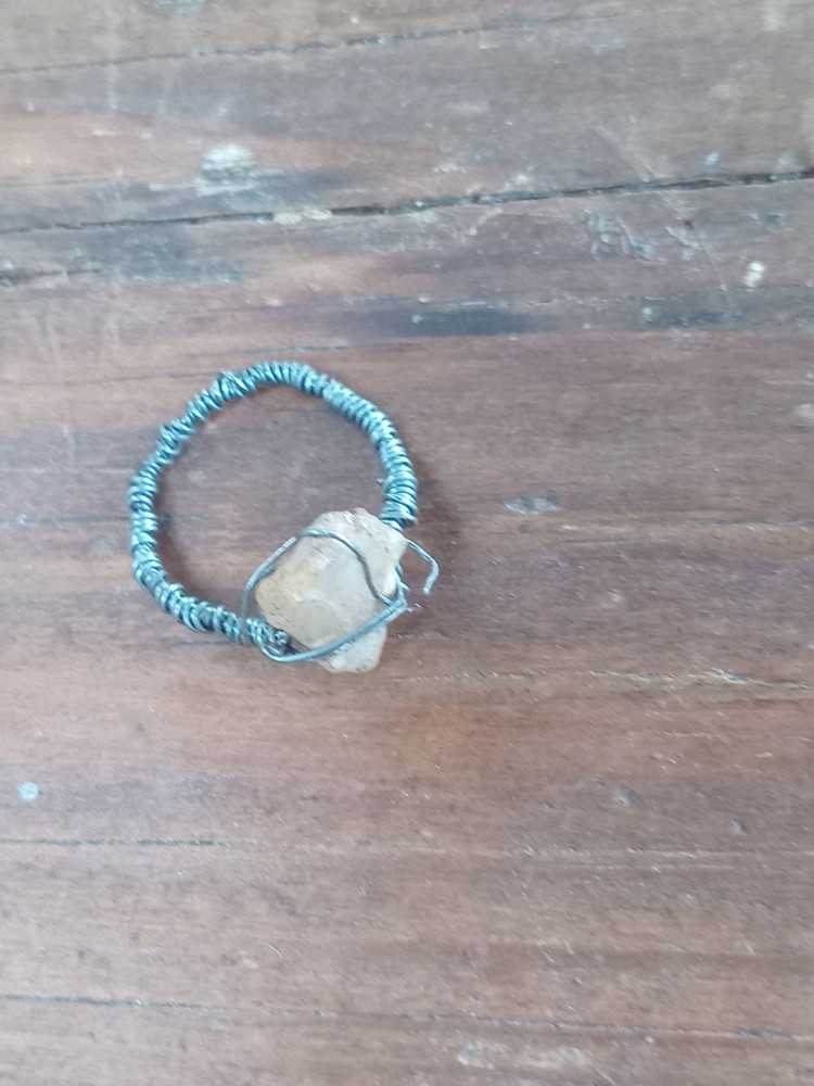 Rock Wrapped Silver Wire Ring