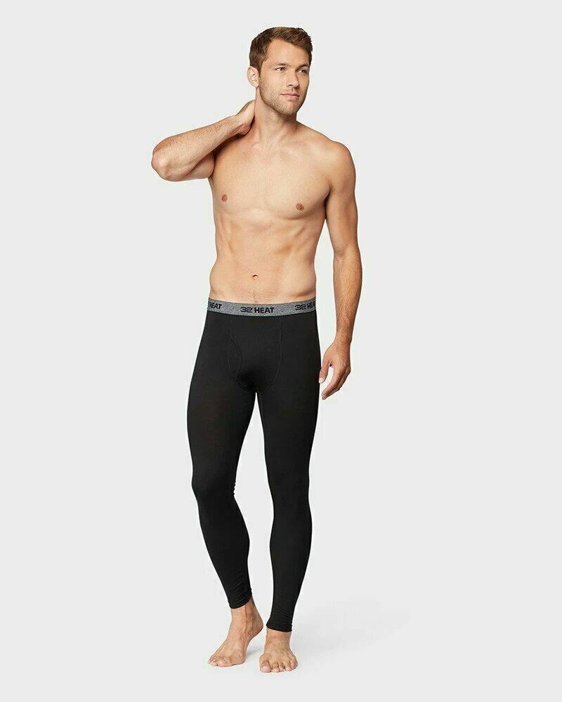Men's 32 Degrees Heat Stretch Quick-Dry Soft Base Layer Pants 2 Pack Small