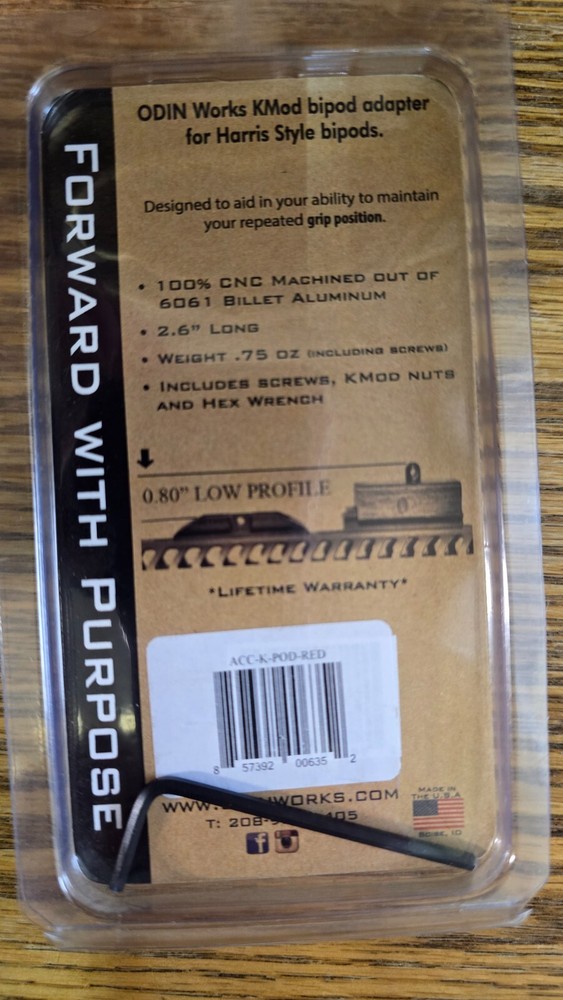 ODIN Works Low Profile Bipod Adapter - Red - Keymod