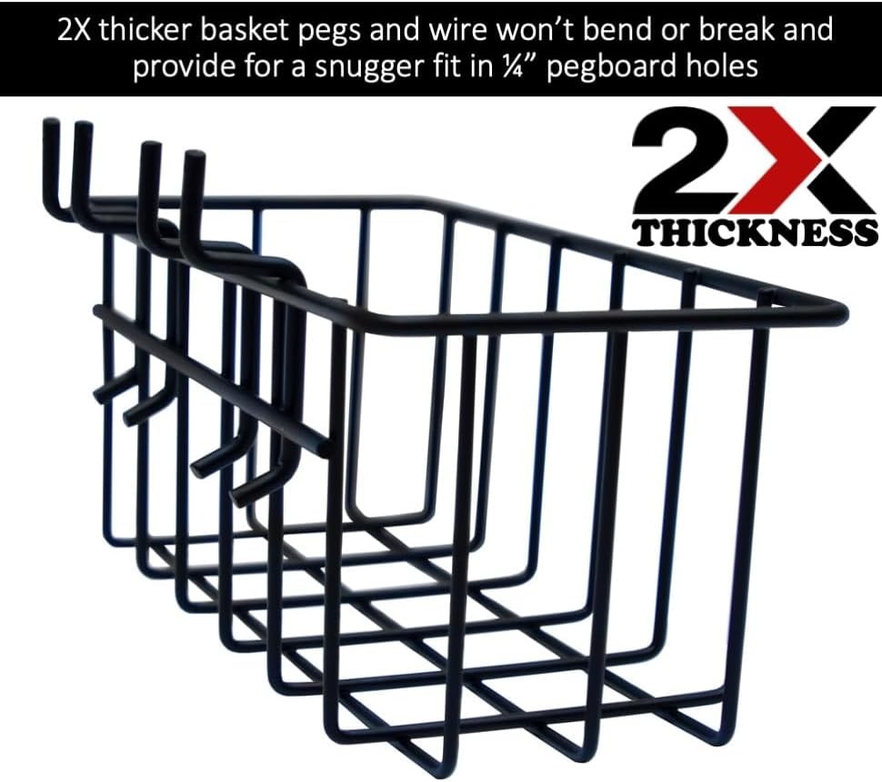 Heavy Duty Peg Board Hook Baskets for Pegboard Holes Wire