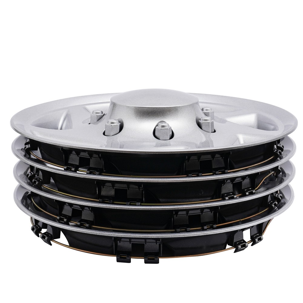 For 99-18 Ford Econoline E250 E350 E450 Hub Cap Silver Van Full Wheel Cover 4Pcs