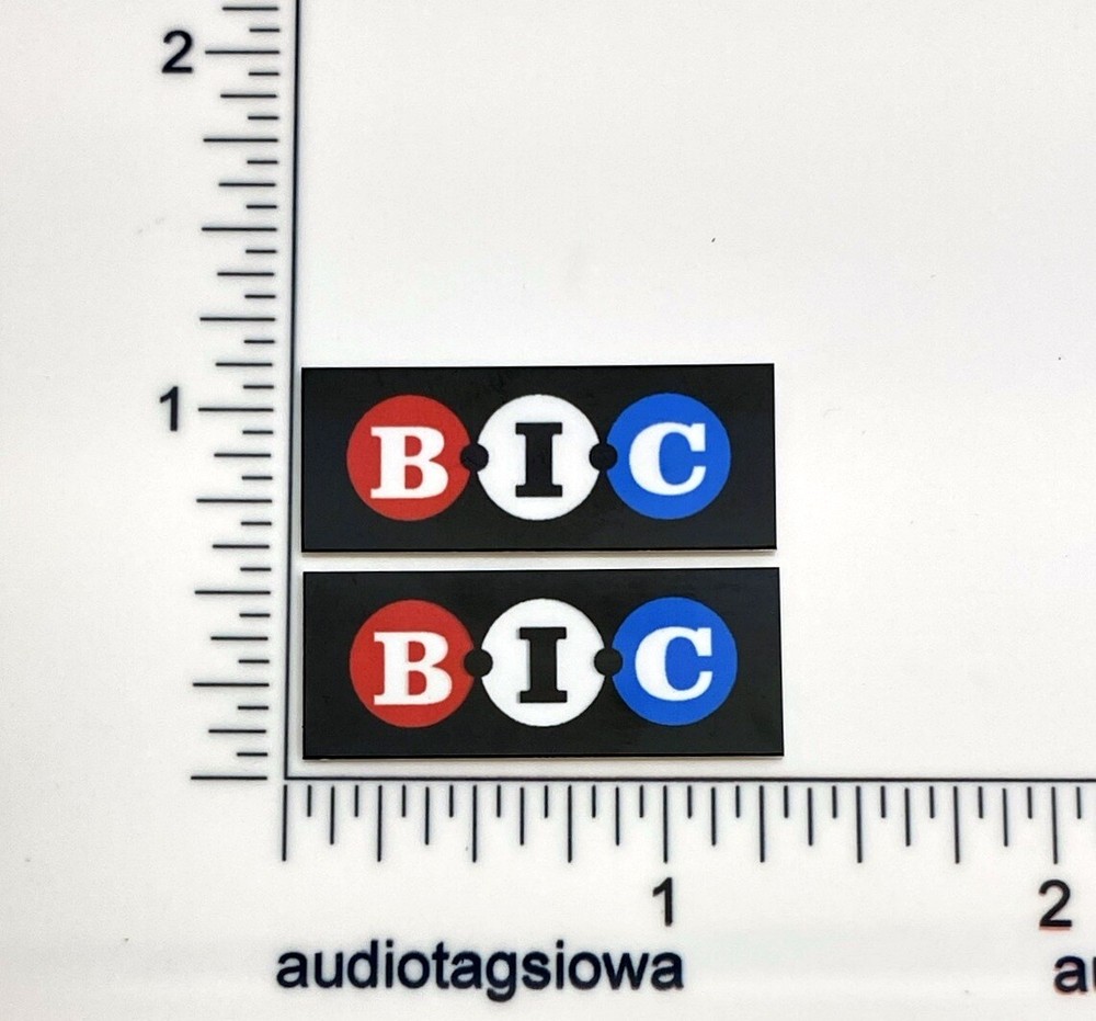 BIC Speaker Grille Badges Pair Custom Made Aluminum