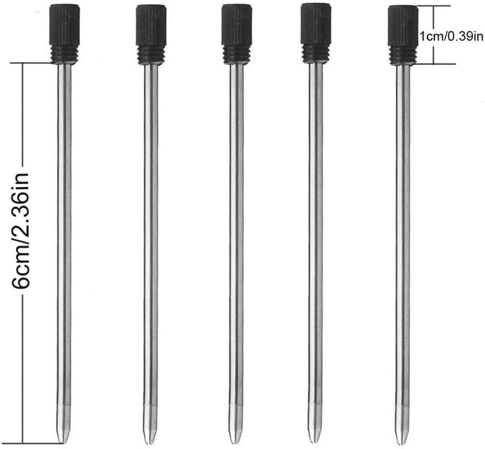 2.75'' Ballpoint Pen Refills, Black, Medium Point, 10 Pack