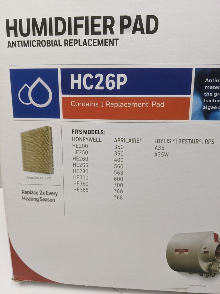 (5) Honeywell HC26P Humidifier Pad Antimicrobial Replacement. Read Description