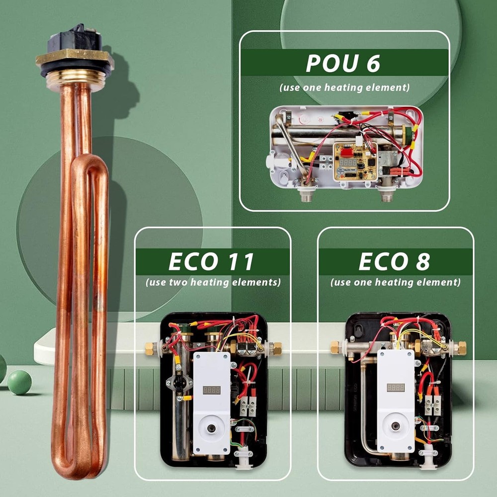 Efficient 2-Pack Water Heater Elements for Ecosmart & Rheem Models - HE 55220