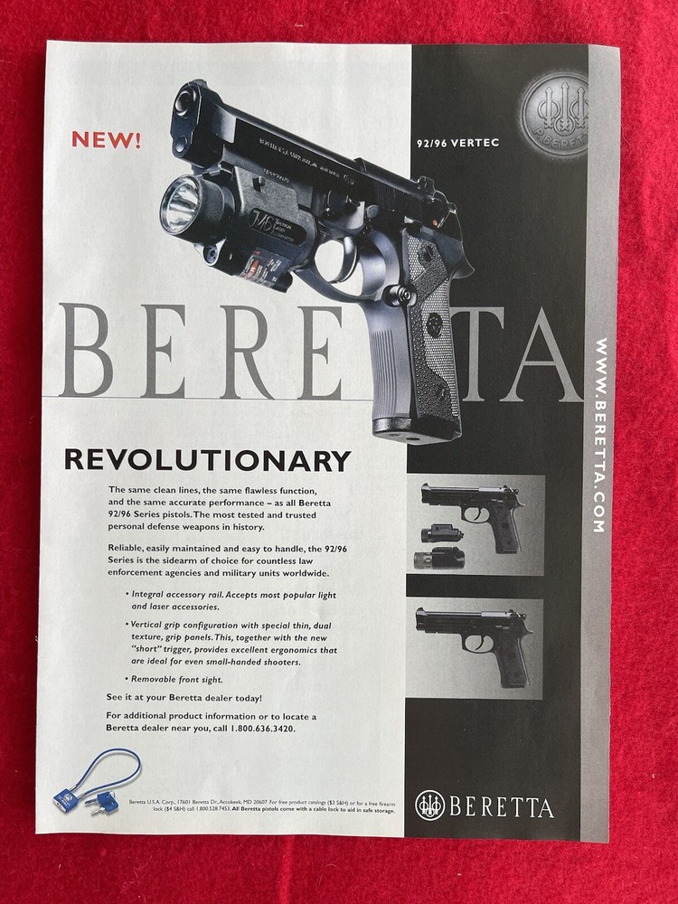 Beretta Model 92/96 Vertec Print Ad