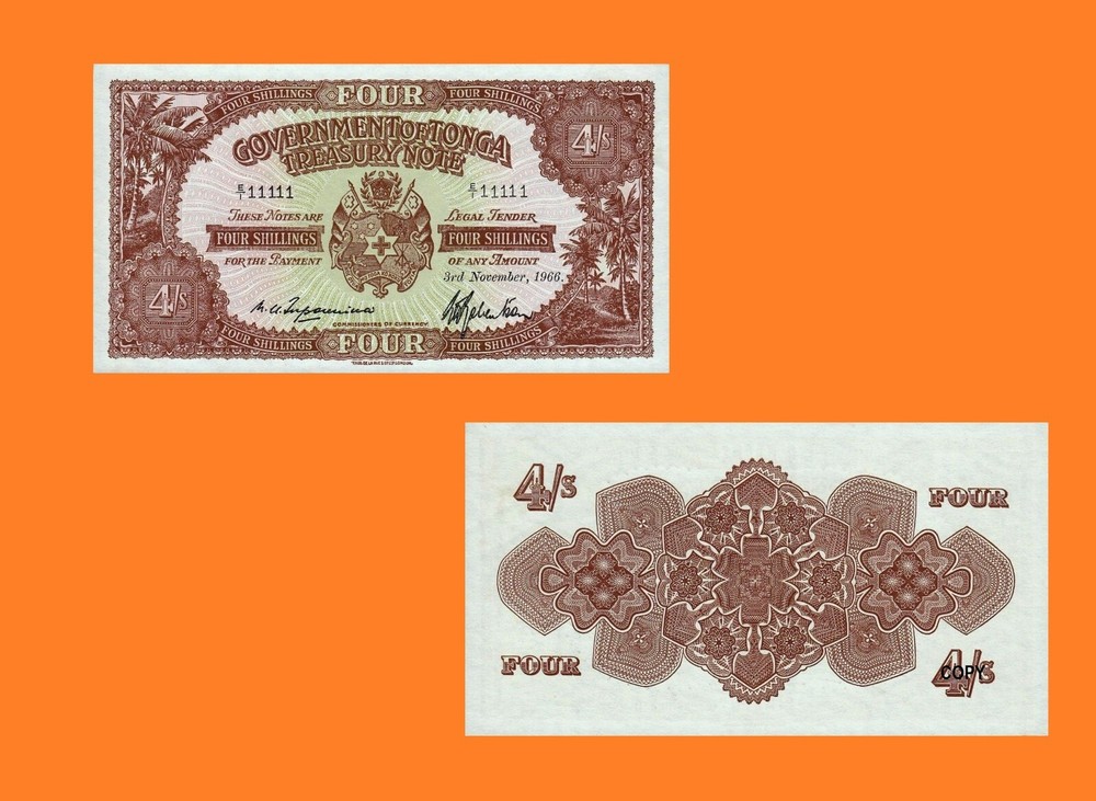 Tonga 4 Shillings 1966  /* COPY
