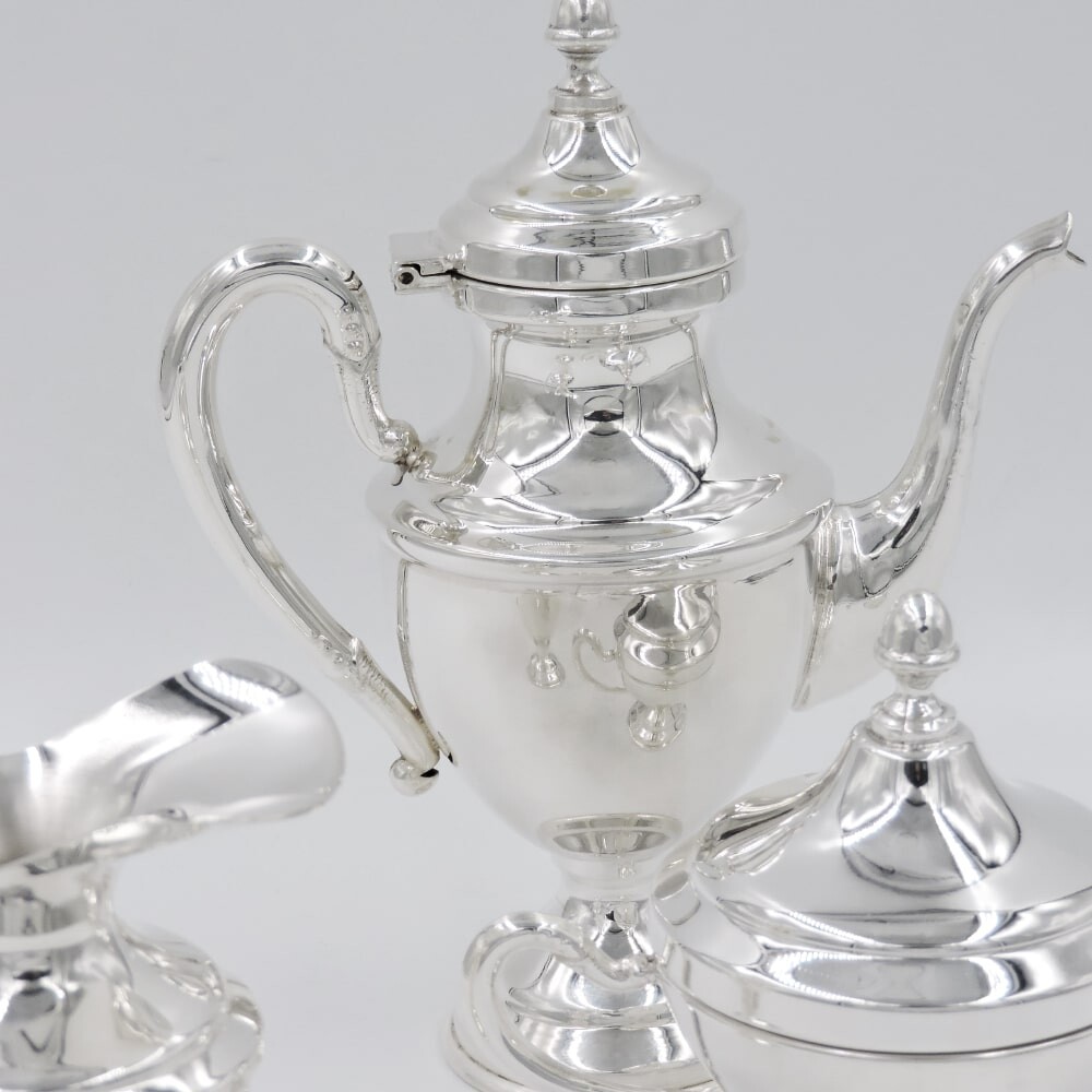 Solid Silver Coffee Set of 3 Pieces English Style
