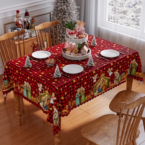 Christmas Tablecloth 60x84 Inch Rectangle, Washable 60" x 84" (Rectangular)