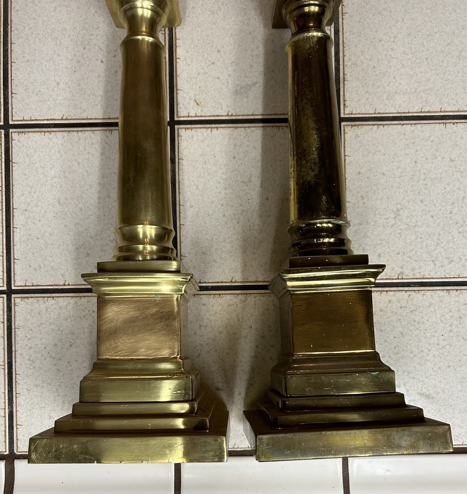 vintage brass lamp set
