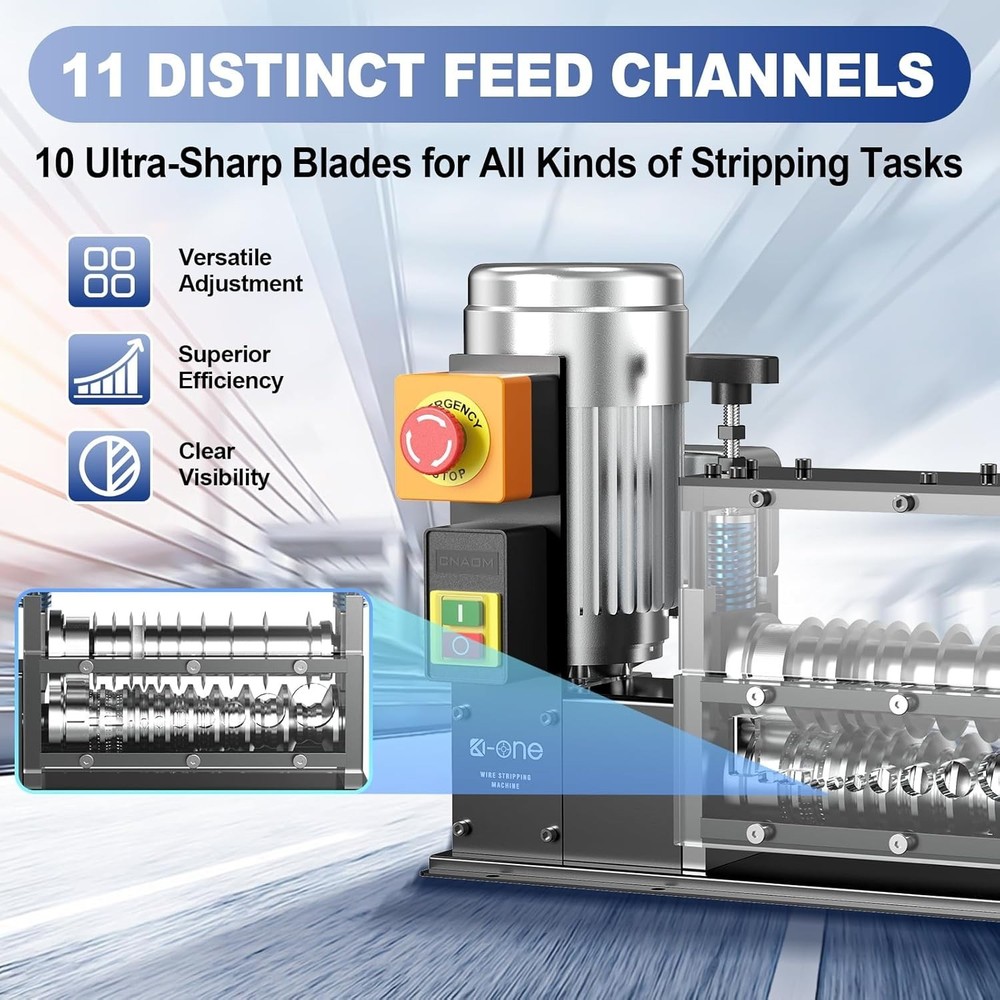 Wire Stripping Machine 0.06-1.5 inch,Visible Stripping Depth Reference,Wire S...