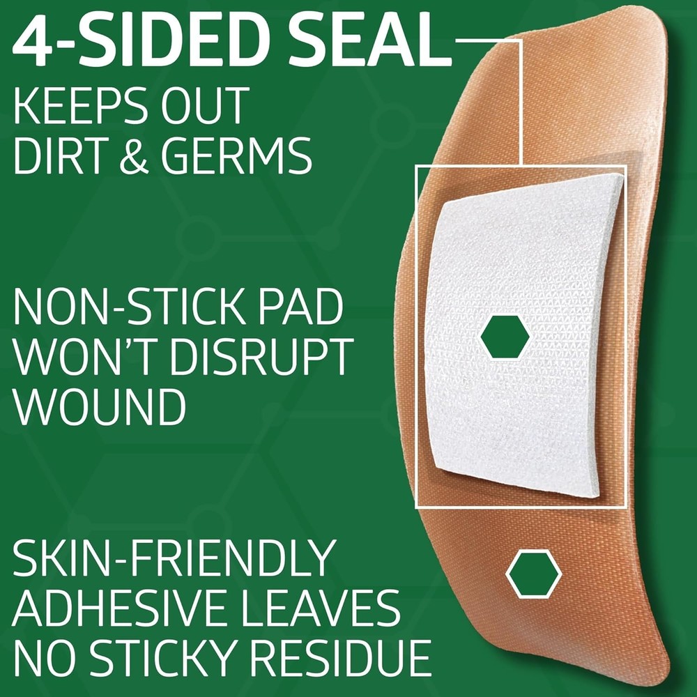 Natural Fabric Adhesive Bandages, 50 Pack