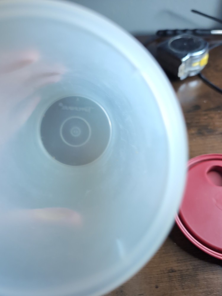Tupperware 2 Quart Round Pour Pitcher Sheer 281 redish lid 563