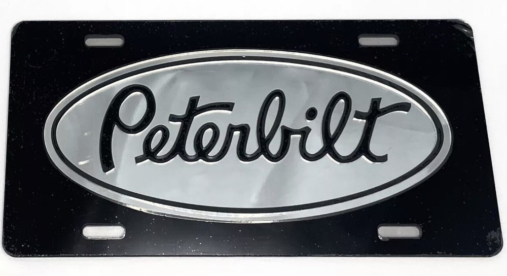 Peterbilt Acrylic Black & Chrome License Plate