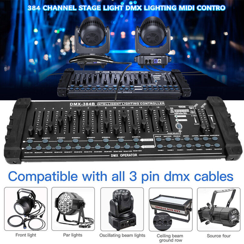 Party DJ DMX512 384Channels Operator Console Controller Fit Stage Lighting