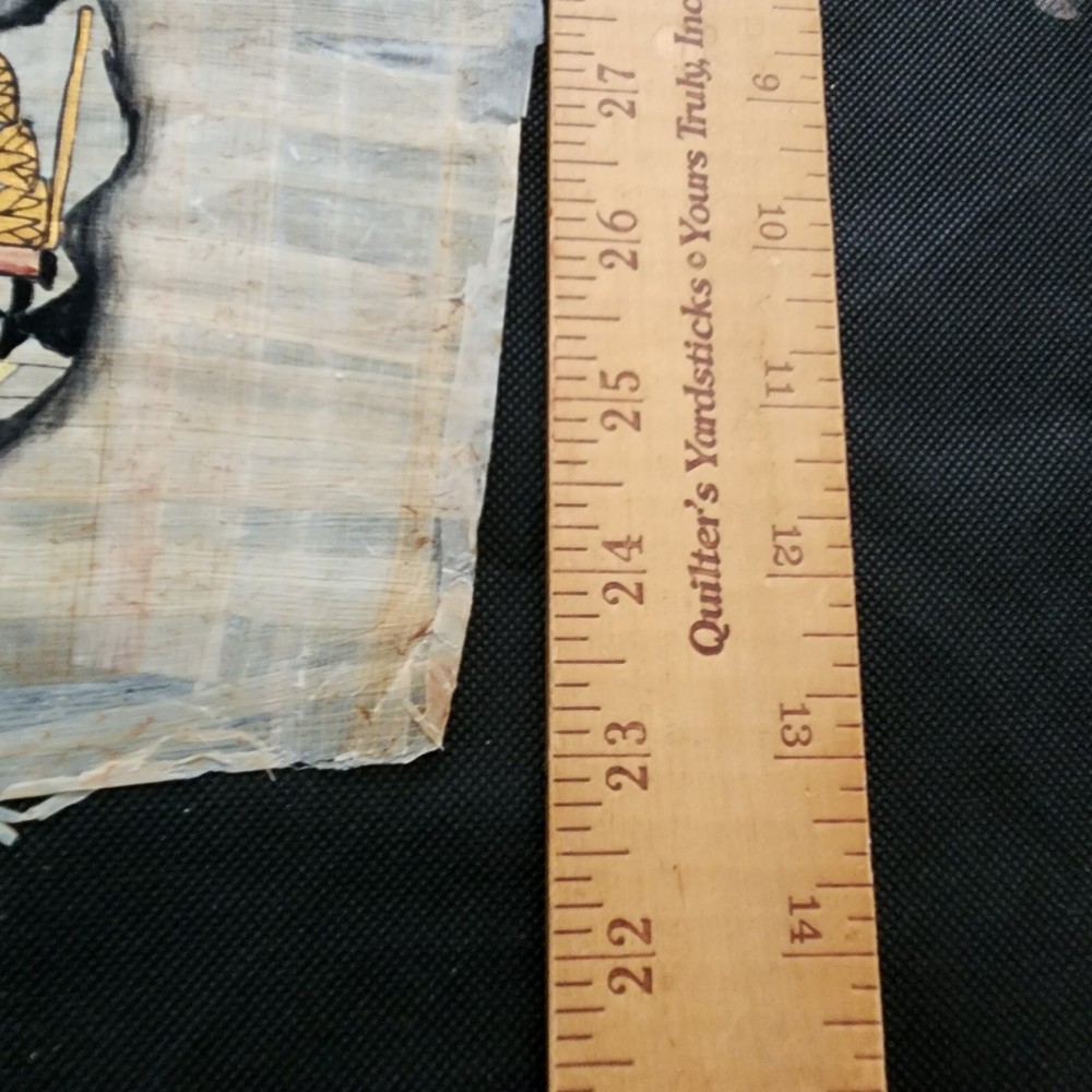 Hand Painted Authentic Ancient Egyptian Papyrus Replica From Temple Walls Signed